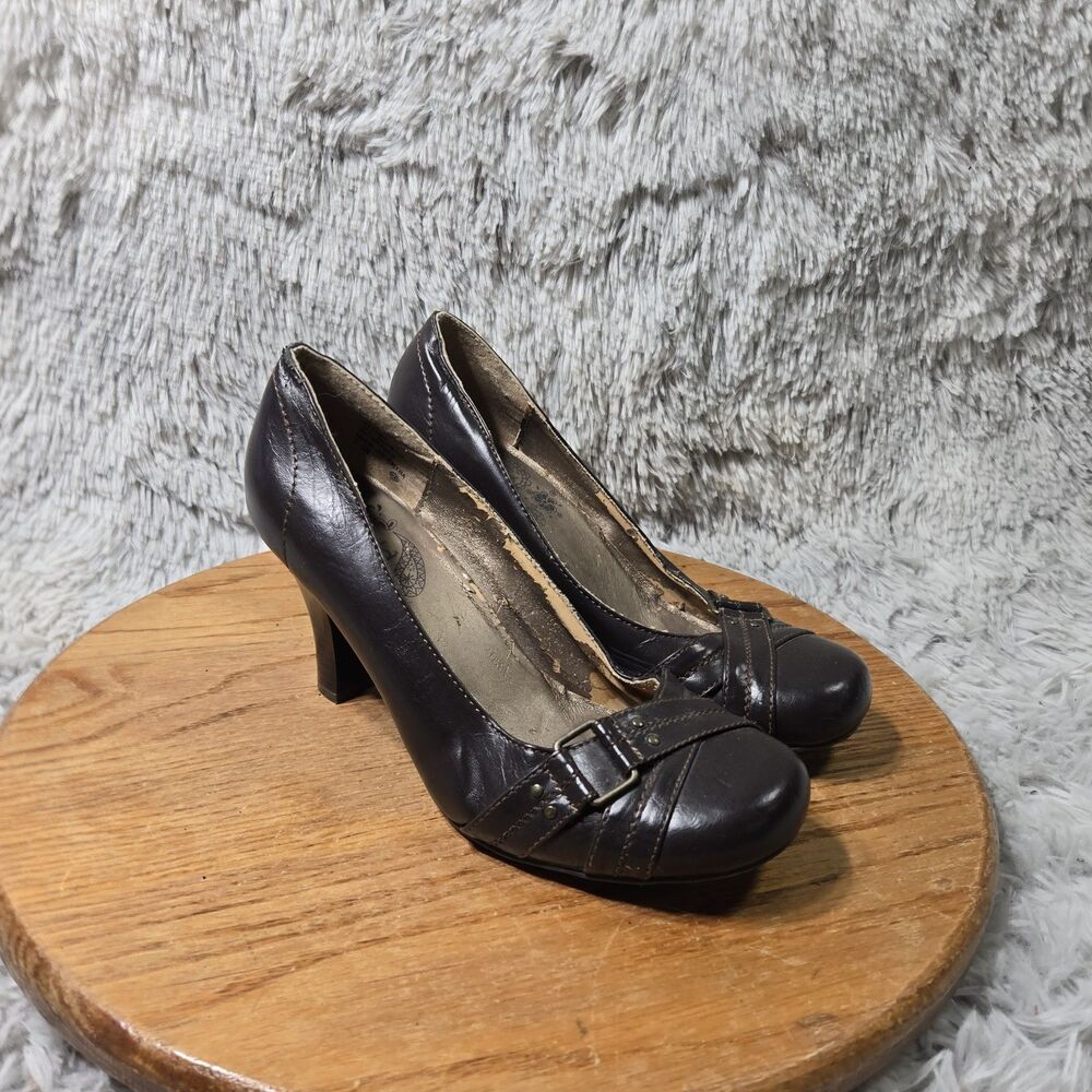 MUDD Womens Vintage Y2K 90s 2000s Black Kitten Heel Dress Shoe Slip On Size 7.5